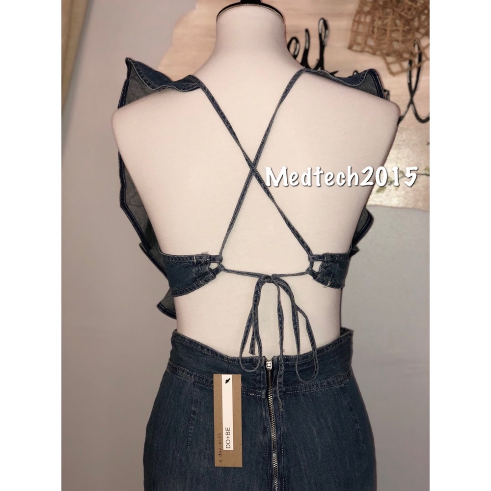 Ruffled Denim Jumpsuit - Picture 5 of 7